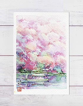 嵐山 大堰川 [ 京都の桜 ] ( 春 さく