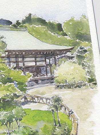 二尊院( 社寺仏閣 景色 嵯峨 嵐山 和風 水彩画 風景画 )★当店オリジナル★