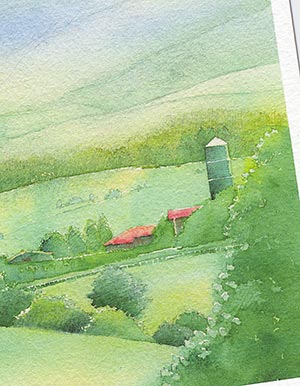 高原の牧場 [ 蒜山 ] ( 夏の緑 山 緑 景色 静寂なる景色 岡山 水彩画 風景画 )★当店オリジナル★