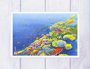 珊瑚礁4 ( 夏 海 熱帯魚 イソギンチャク ブルー ケラマ 慶良間 沖縄 水彩画 風景画 )★当店オリジナル★