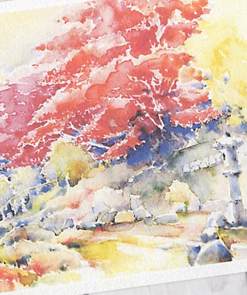 霊鑑寺 [ 京都の紅葉 ] ( 秋 もみじ 庭園 京都 和風 水彩画 風景画 )★当店オリジナル★