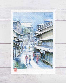 三年坂 [ 雪景色 ] ( 冬 雪化粧 産寧