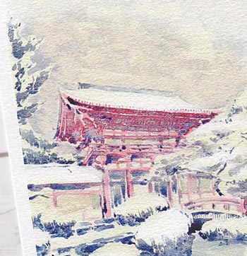 上賀茂神社 [ 雪景色 ] ( 冬 賀茂別雷神社 神社仏閣 楼門 和風 水彩画 風景画 )★当店オリジナル★