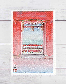 神門 [ 平安神宮 ]　( 応天門 大極殿 神社仏閣 岡崎 京都 水彩画 風景画 和風 )のサムネイル