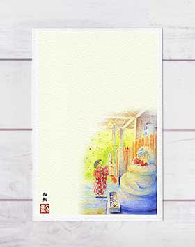 狛蛇 [ 大豊神社 ] 【 絵柄 小 】 ( 巳 白蛇 初詣 お参り 哲学の道 神社仏閣 水彩画 風景画 ) ★当店オリジナル★