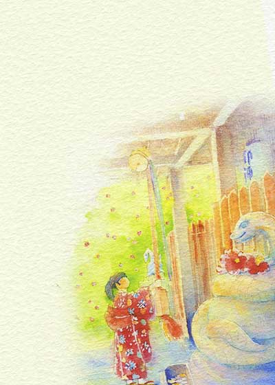 狛蛇 [ 大豊神社 ] 【 絵柄 小 】 ( 巳 白蛇 初詣 お参り 哲学の道 神社仏閣 水彩画 風景画 ) ★当店オリジナル★