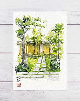 切石と苔の庭 [ 妙心院 大心院 ] ( 神社仏閣 茶庭 和
