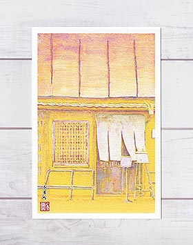 木屋町 [ 町家の暖簾 ]( 日本画 玄関 