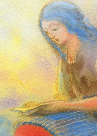 読書する女性( 新古典主義 フランス 水彩画 人物画 )[ 絵画 カミーユ・コロー 「 Little girl reading 」 より ]★当店オリジナル★