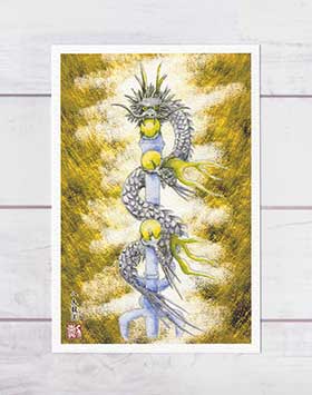 八大龍王3 [ 草薙剣 宝珠 金背景 ] ( 龍 竜 辰 くさなぎのつるぎ 八大龍王弁財天 伏見 淀 京都 グリーティングカード ) ★当店オリジナル★のサムネイル