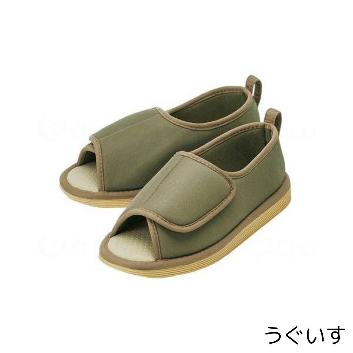 転倒予防シューズ つま先なし うぐいす 介護靴 竹虎 室内履き マジック リハビリシューズ 高齢者 靴　スリッパ うぐいす グレー ブラック ベージュ あずき 敬老の日