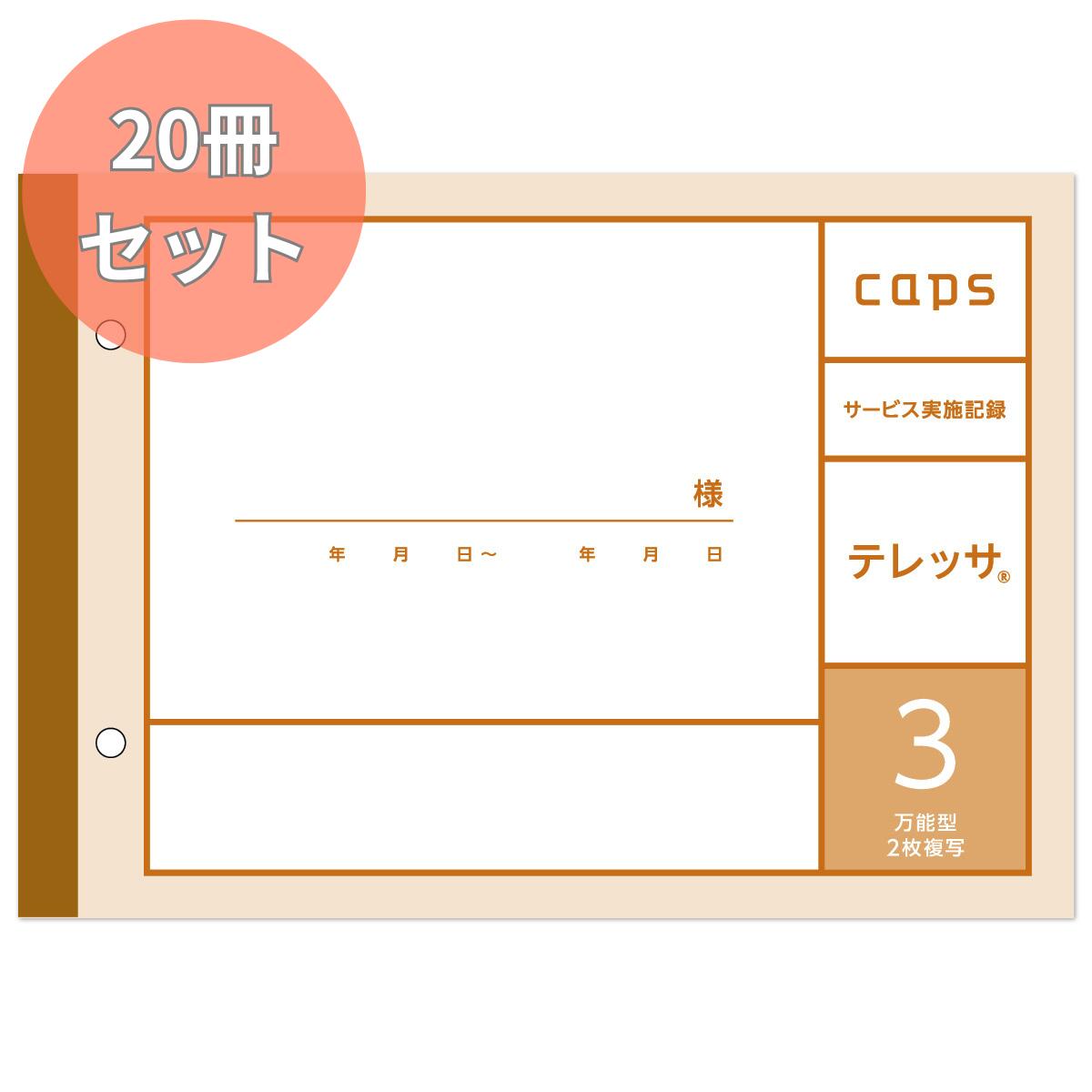 テレッサ3 20冊セット 訪問介護サービス実施記録 万能型 キャプス 2枚複写 介護記録 介護サービス記録 デイ日誌 介護報告 確認印欄なし 介護日誌 M07124 訪問介護 記録 記録用紙 障害 障害者総合支援 テレッサ caps