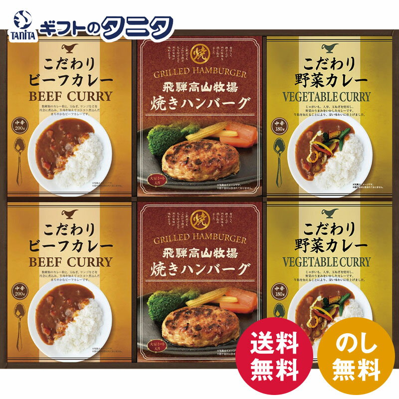 飛騨高山牧場 焼きハンバーグ&こだわりカレーセット BHF-DJR 送料無料 焼ハンバーグ ビーフ 野菜 カレー ギフト 彼岸 内祝 快気祝 御礼 御供 粗供養 香典返し 母の日 父の日 敬老の日 お中元 暑中お見舞い お歳暮 お年賀