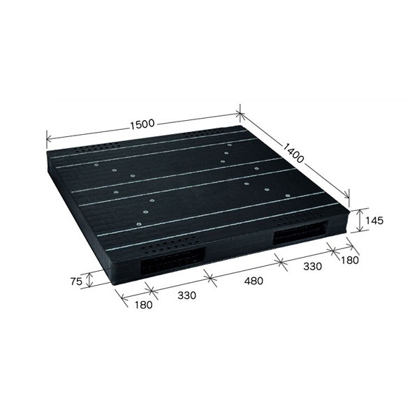 岐阜プラスチック工業 プラスチックパレット JCK-R2 140150 1400×1500×145mm 両面二方差し【北海道 沖縄 離島は配送不可】