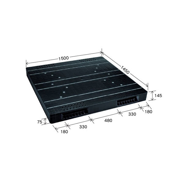 岐阜プラスチック工業 プラスチックパレット JCK-R2 145150 1450×1500×145mm 両面二方差し【北海道 沖縄 離島は配送不可】