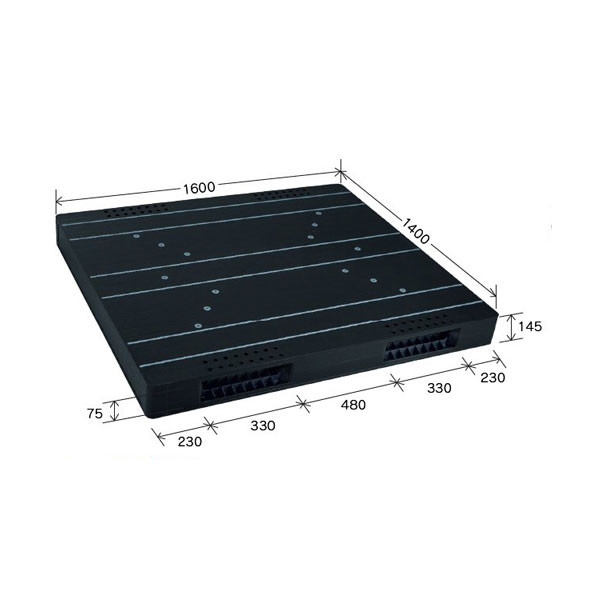 岐阜プラスチック工業　プラスチックパレット　JCK-R2・140160　1400×1600×145mm　両面二方差し【北海道・沖縄・離島は配送不可】