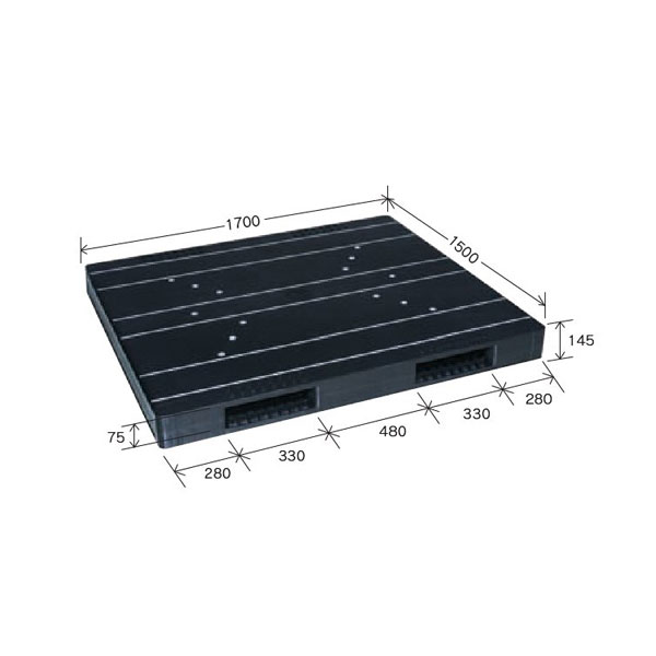 岐阜プラスチック工業 プラスチックパレット JCK-R2 150170 1500×1700×145mm 両面二方差し【北海道 沖縄 離島は配送不可】