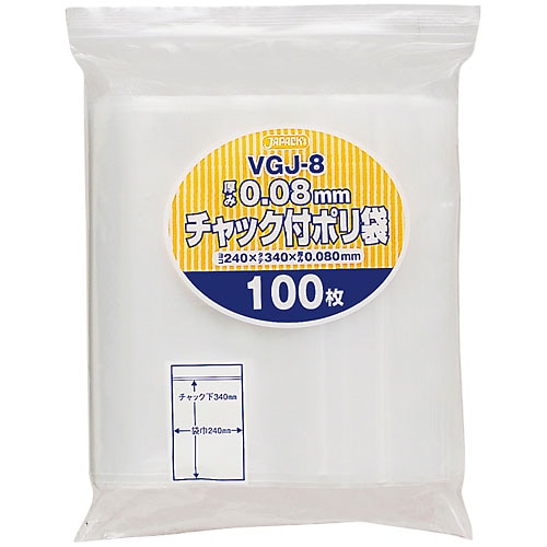 ●入り数：800枚/ケース（※100枚/冊×8冊）●サイズ（厚み×幅×高さ）：0.08×240×340mm●色：透明●材質：LDPEジャパックス・JAPACK’S