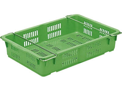 外寸(mm)：W659×D440×H135内寸(mm)：W603×D397×H125有効内寸(mm)：W587×D377×H102容量：28.8リットルカラー：グリーン底面形状：OG材質：PP圧縮荷重：-オプション：-嵌合商品：-使用例：-その他：ネスティング高さ:60mm三甲・サンコー・SANKO