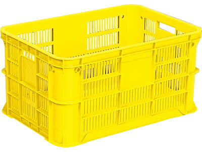 外寸(mm)：W616×D425×H311内寸(mm)：W582×D390×H305有効内寸(mm)：W573×D381×H295容量：67.8リットルカラー：ライトブルー・イエロー底面形状：SB(格)　水抜き孔有材質：PP圧縮荷重：25.2kN(2569kgf)オプション：カ差し:両短辺119型(熱カシメ)嵌合商品：サンテナーB#80、B#80-3使用例：自動車部品洗浄用コンテナーその他：-三甲・サンコー・SANKO