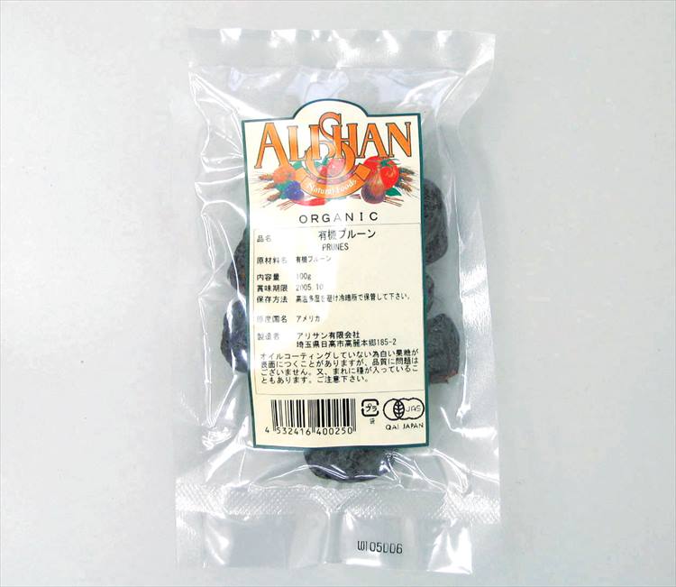 アリサン 有機干しプルーン　100g