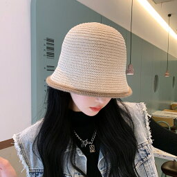 ニット　ショート　バケット　ハット　CROCHET STYLE KNIT ハット　韓国　かわいい