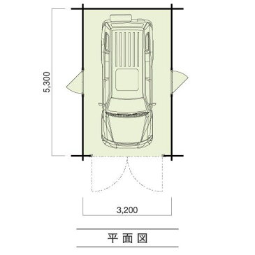 【BIGBOX】ミニログハウスキット　タリーA　ログ厚70mm　木製ガレージタイプ（車1台用）