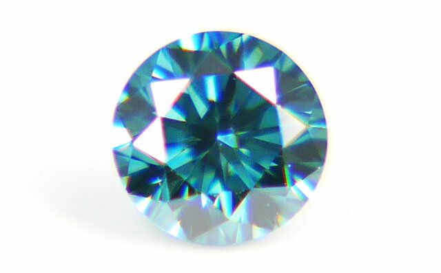 ブルーダイヤモンド (トリートメント) ルース(裸石) 0.108ct, Fancy Deep Green Blue, VS-1, ラウンドブリリアント 【 中央宝石研究所ソーティング袋付 】 【 送料無料 】【round010】