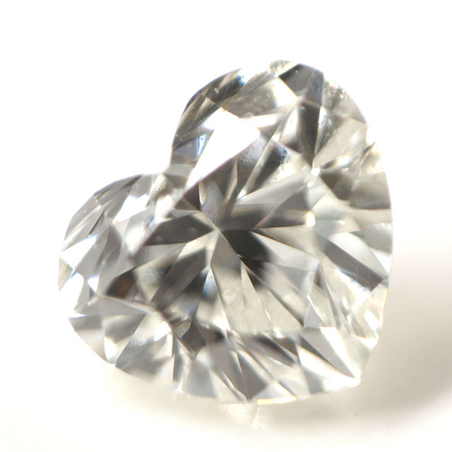 天然ダイヤモンド ルース(裸石) 0.096ct, Gカラー, VS-1, ハートシェイプ 【 中央宝石研究所ソーティング袋付 】 【 送料無料 】
