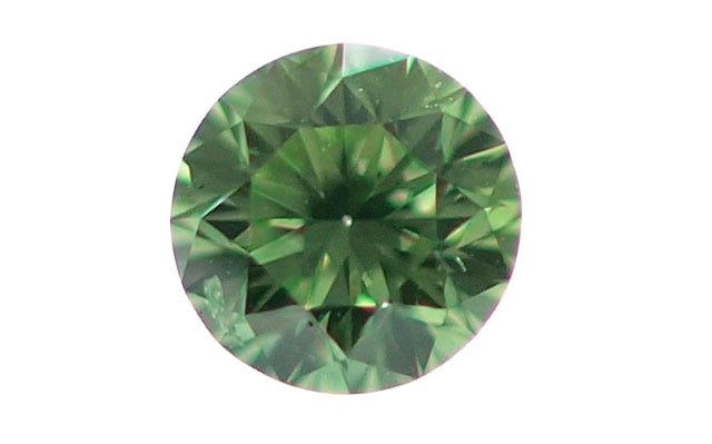 グリーンダイヤモンド ルース (トリートメント) 0.314ct, Fancy Intense Yellowish Green(人為的照射), SI-2, ラウンド・ブリリアント・カット, 中央宝石研究所 【送料無料】