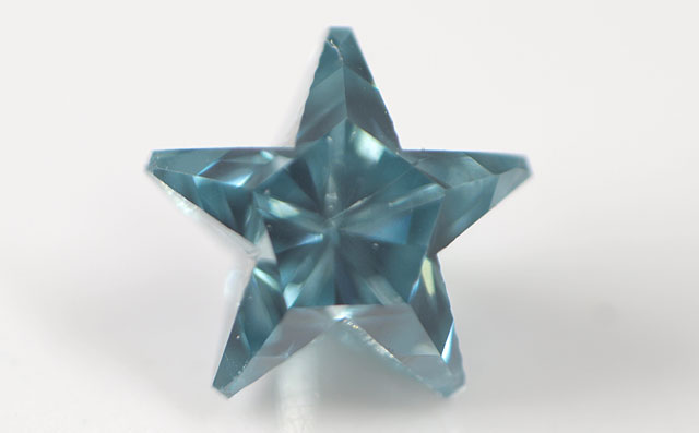 星型 ( スター型 ) グリーンダイヤモンド (トリートメント) ルース(裸石) 0.073ct, Fancy Deep Blue Green (ファンシー・ディープ・ブルー・グリーン), I-1 【中央宝石研究所ソーティング袋付】【 送料無料 】