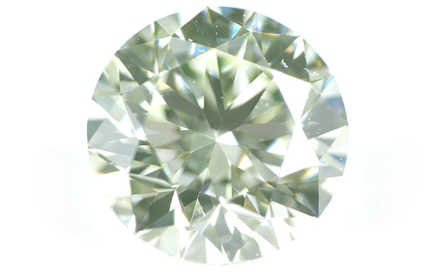 天然グリーンダイヤモンド ルース 0.369ct 【蛍光性が Strong Green】Light Yellowish Green (ライトイエローイッシュグリーン), VS-1, ラウンドブリリアントカット 【中央宝石研究所ソーティング袋付】【 送料無料 】