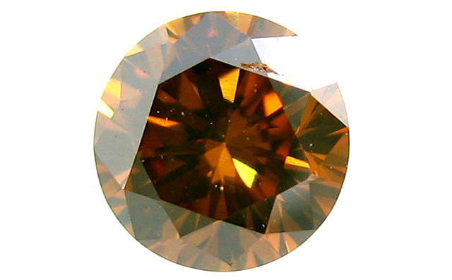 オレンジダイヤモンド ルース 0.324ct, Fancy Deep Brown Orange, SI-1, ラウンド・ブリリアント・カット 【 送料無料 】