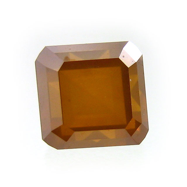 オレンジダイヤモンド ルース 1.005ct, Fancy Deep Brownish Yellow Orange, I-1, Modified Square Step Cut, AGT 【送料無料】【1ctUP】