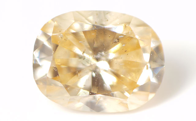 天然オレンジダイヤモンド ルース 0.085ct, Fancy Light Yellowish Orange, I-1, オーバル中央宝石研究所 【送料無料】