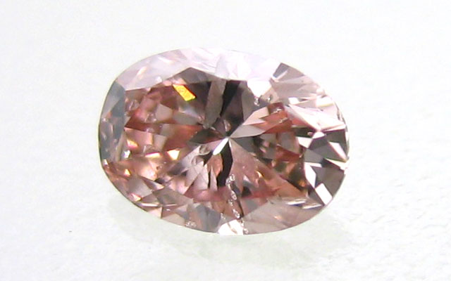 ピンクダイヤモンド ルース 0.114ct, Fancy Orangy Pink(ファンシー・オレンジー・ピンク),I-1, オーバル oval ダイヤモンド AGTジェムラボラトリー 【 送料無料 】