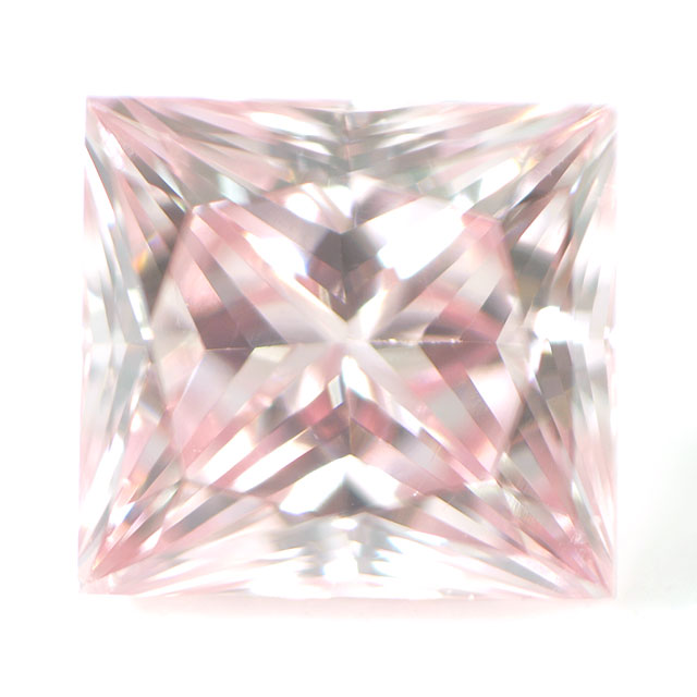 ピンクダイヤモンド ルース 0.121ct, Fancy Pink (ファンシー・ピンク), VS-2, プリンセス princess ダイヤモンド, 【AGTジェムラボラトリーソーティング袋付き】【 送料無料 】