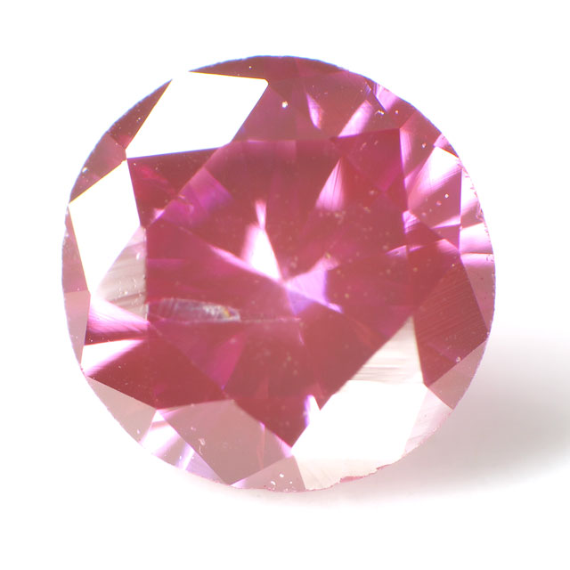 【蛍光性がミディアム・オレンジ】ピンクダイア(トリートメント) ルース(裸石) 0.064ct, Fancy Vivid Purple Pink　【 送料無料 】