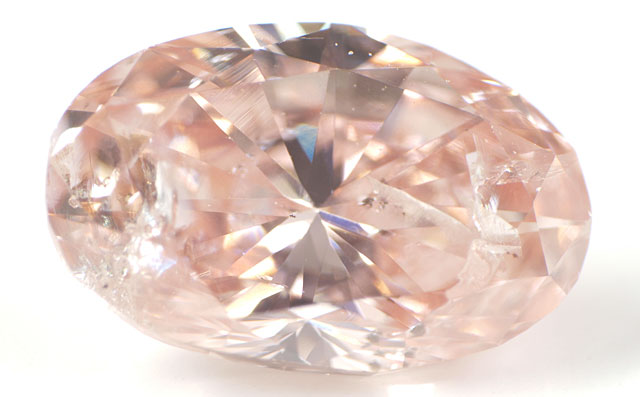 【 タイプ2a型のレアピンクダイヤ 】 天然ピンクダイヤモンド ルース(裸石) 0.207ct, Fancy Orangy Pink (ファンシー・オレンジー・ピンク), I-2, オーバル 【 AGTジェムラボラトリーソーティング袋付 】 【 送料無料 】のサムネイル
