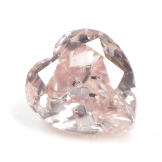 天然ピンクダイヤモンドルース (裸石) 0.047ct, Fancy Light Orangy Pink, SI2, ハート 【中央宝石研究所ソーティング袋付】【送料無料】