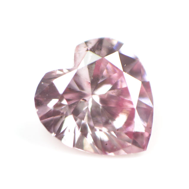 天然ピンクダイヤモンドルース (裸石) 0.039ct, Fancy Intense Purplish Pink(ファンシー・インテンス・パープリッシュ・ピンク), SI-2, ハートシェイプ AGTジェムラボラトリー　送料無料