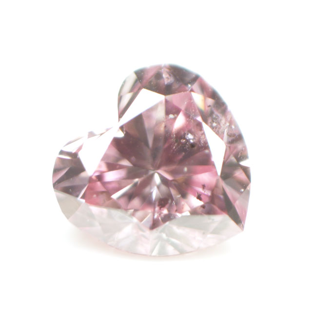 天然ピンクダイヤモンドルース (裸石) 0.043ct, Fancy Intense Pink(ファンシーインテンスピンク), SI-2, ハートシェイプ 中央宝石研究所　送料無料