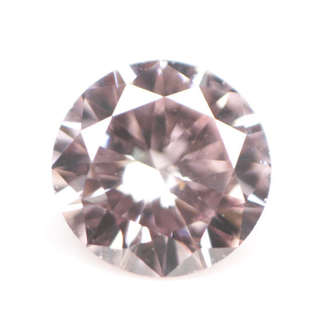 天然ピンクダイヤモンドルース (裸石) 0.084ct, Fancy Purplish Pink, VS-2, ラウンド 【 中央宝石研究所ソーティング袋付 】【 送料無料 】