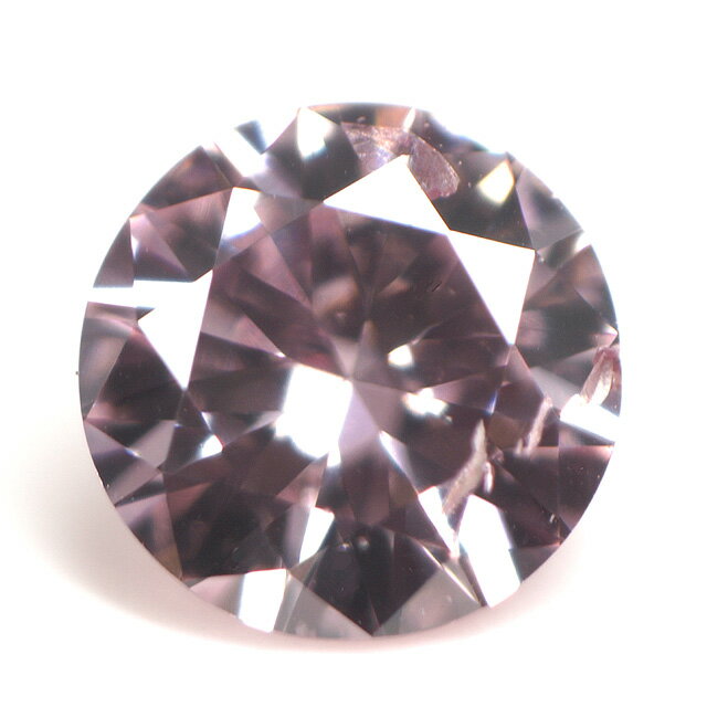 天然ピンクダイヤモンド ルース(裸石) 0.047ct, Fancy Purplish Pink (ファンシー・パープリッシュ・ピンク), SI-2, ラウンド・ブリリアント・カット 【送料無料】