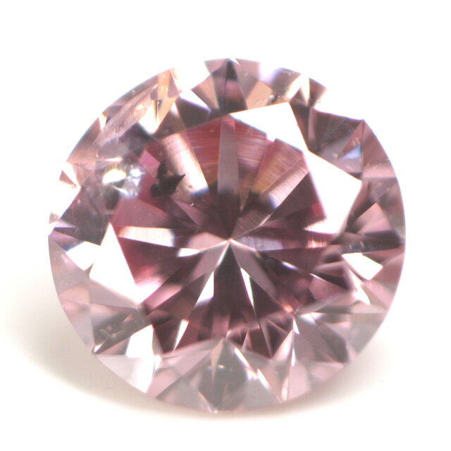 天然ピンクダイヤモンド ルース(裸石) 0.058ct, Fancy Intense Pink (ファンシー・インテンス・ピンク), I-1, ラウンド・ブリリアント・カット, 中央宝石研究所【送料無料】