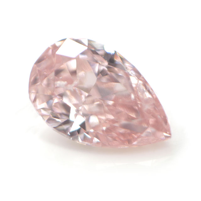 天然ピンクダイヤモンド ルース (裸石) 0.061ct, Fancy Pink, SI-2, ペアシェイプ 【 タイプ2a型 】 中央宝石研究所鑑定書付き 【送料無料】