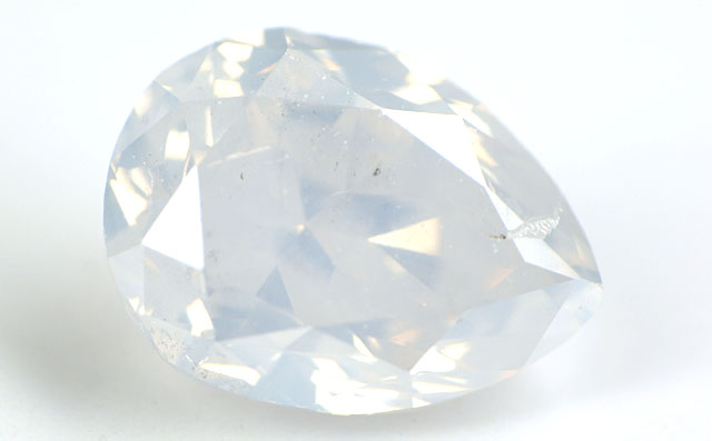 天然ホワイトダイヤモンド ルース(裸石) 0.196ct, Fancy White (ファンシーホワイト), I-1, ペアシェイプ　【 中央宝石研究所ソーティング袋付 】 【 送料無料 】