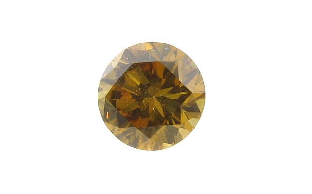 天然イエローダイヤモンド ルース(裸石) 0.177ct, Fancy Deep Orange Yellow(ファンシーディープオレンジイエロー), SI2, ラウンド・ブリリアント・カット 【 AGTジェムラボラトリー鑑定書つき 】 【 送料無料 】【round010】【round015】