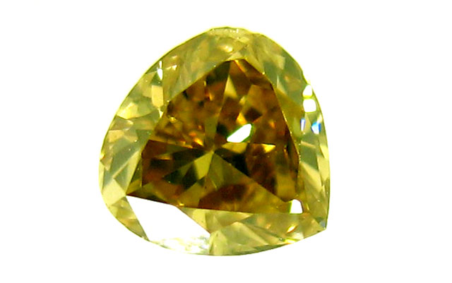 天然イエローダイヤモンド ルース(裸石) 0.205ct, Fancy Deep Brownish Yellow(ファンシーディープブラウニッシュイエロー), SI1, モディファイドハートブリリアントカット 【中央宝石研究所ソーティング袋付】【 送料無料 】