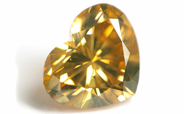 天然イエローダイヤモンド ルース 0.363ct, Fancy Brownish Orangy Yellow(ファンシー・ブラウニッシュ・オレンジー・イエロー), SI-1, ハート・ブリリアント・カット　【AGTジェムラボラトリーソーティング袋つき】　【 送料無料 】